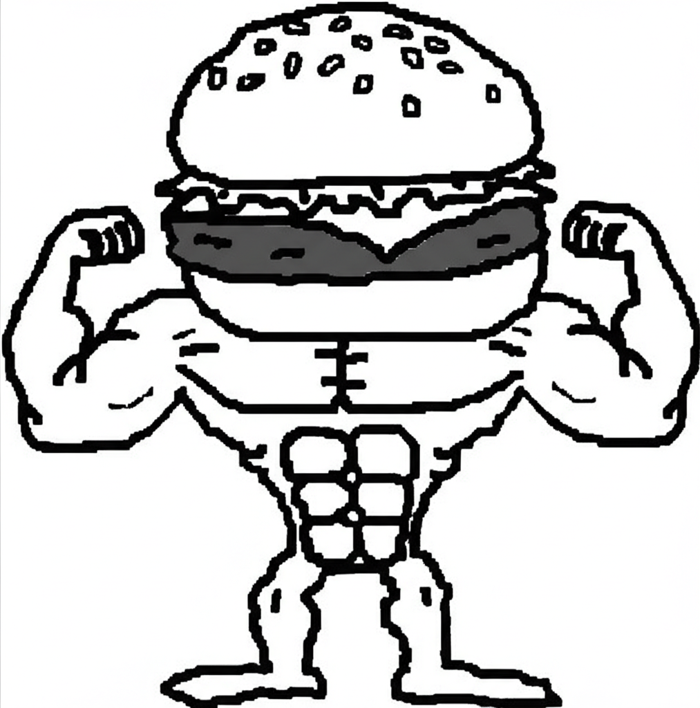 Flexing Burger Dude